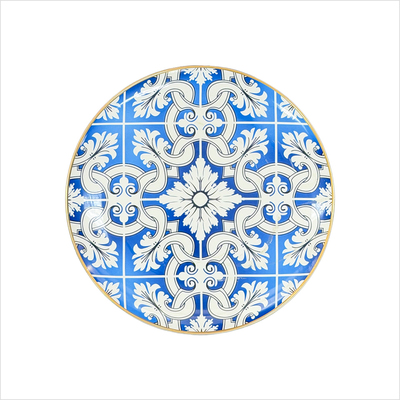 Teller flach 21 cm _Blue Ornament__top